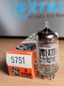 5751 GE 5 STAR VINTAGE TUBE GREY PLATE 3 MICA NOS NIB 12AX7 (1960) *eTRACER* - Picture 1 of 4