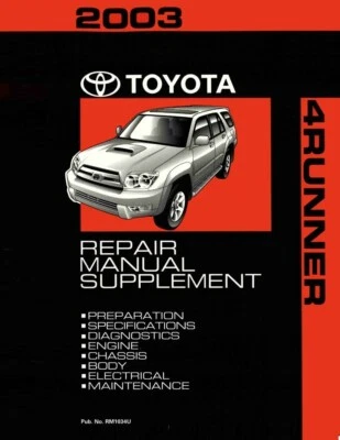 2003 Toyota 4Runner Shop Service Repair Manual Supplement - Image 1 of 4