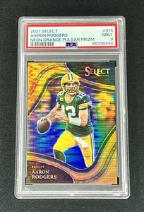 2022 Select AARON RODGERS Neon Orange Pulsar Prizm SSP /7 Packers Jets #314 - Picture 1 of 3