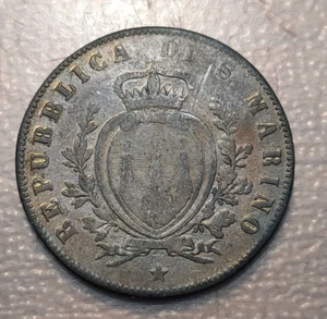 SAN MARINO 5 CENTESIMI 1864 SOBREDORADO? - Bild 1 von 2