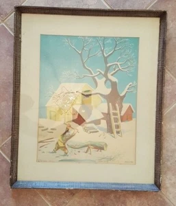 WILLIAM GROPPER COLOR LITHOGRAPH "WINTER" - LIMITED EDITION/FRAMED - Picture 1 of 8