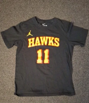 Atlanta Hawks T-Shirt Black Boys Med Trae Young 11 NBA Nike Air Jordan  - Image 1 of 4