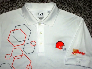 Neu ohne Etikett Herren CUTTER & BUCK Drytec Polo M WEISS mit Design & Golf Logo mit braunem Logo - Bild 1 von 3