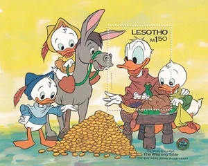 DISNEY Lesotho Yvert SS 33 Christmas 1985 Donald - Picture 1 of 1