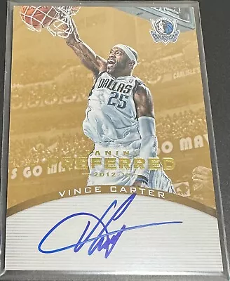 VINCE CARTER 2012-13 PANINI PREFERRED AUTO SP 8/10 GOLD PARALLEL MAVS AUTOGRAPH - Image 1 of 2
