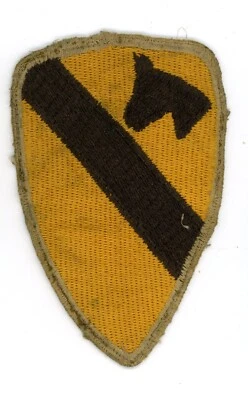 WW2 WWII US Army 1st Cavalry tan border patch SSI (2 of 2) - Image 1 of 2