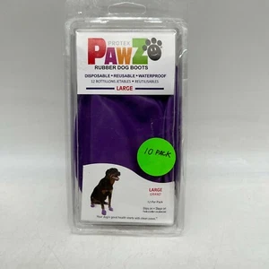 Protex PawZ 10 Pack Disposable Reusable Waterproof Rubber Dog Boots Size Large - Picture 1 of 5