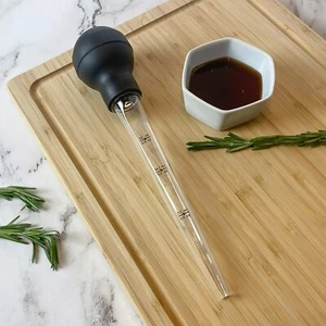 Turkey Baster Heat Resistant with Black Rubber Bulb and Cleaning Brush - Picture 1 of 4