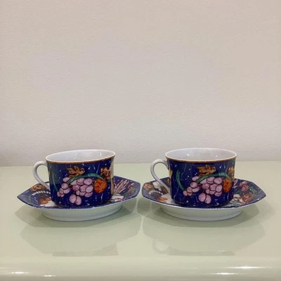 Hermes 茶杯碟 Pierres d'Orient et d'Occident 蓝色餐具 2 件套 未使用 — 第 1/4 张图片