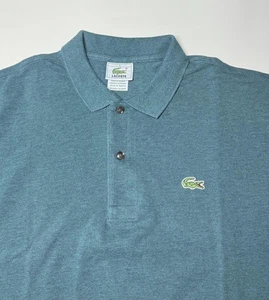 Lacoste Polo Shirt Mens Large Teal Pique Crocodile Made in France Short Sleeve - Picture 1 of 8