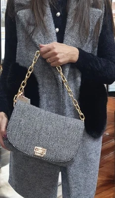 Sac Femme Noir Gris ALESSIA MASSIMO 5197A Porté Épaule et Bandoulière 2025 2026 - Photo 1/4