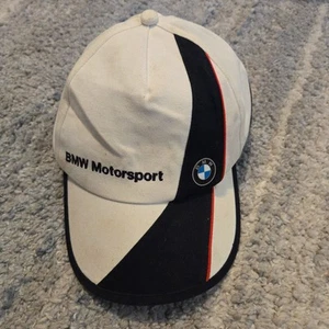 BMW Motorsport Racing Hat White Black StrapBack Adjustable - Picture 1 of 6