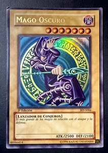 Dark Magician 1st Edition Ultra Rare YuGiOh Mago Oscuro BIY-S006 SPANISH (MP) - Picture 1 of 9