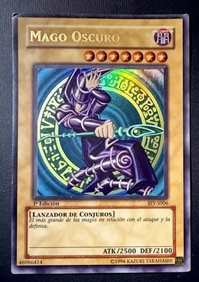Dark Magician 1st Edition Ultra Rare YuGiOh Mago Oscuro BIY-S006 SPANISH (MP) - Image 1 of 4