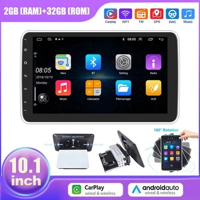 10.1" Single 1Din Android 10 Car Stereo Radio GPS Wifi Carplay Player 2+32GB - Image 1 of 4