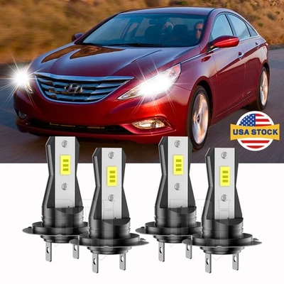 For Land Rover Discovery 2003-2004 4X H7 LED Headlight High Low Bulbs Kit 10000K — 第 1/4 张图片