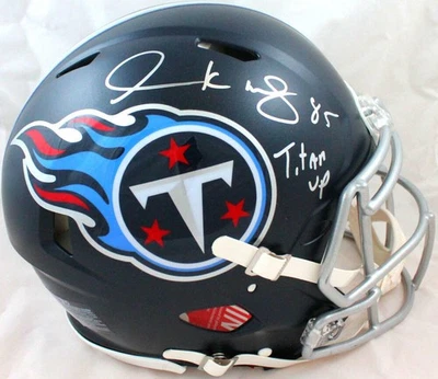 Derrick Mason Signed Titans F/S Speed Authentic Helmet w/Titan Up-Becket W Holo - Image 1 of 4