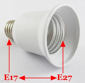 1pc E17 Male to E27 Female Socket Base LED Halogen CFL Light Bulb Lamp Adapter - Picture 1 of 5