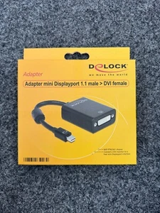 Delock Adapter mini Displayport 1.1 Stecker male   DVI female Buchse schwarz - Bild 1 von 1