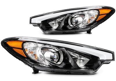 Headlights Assembly For 2014-2016 Kia Forte Black Housing Pair - Imagem 1 de 4