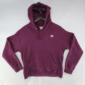 Champion Men's Purple Long Sleeve Cotton V-Neck Pullover Hoodie Size Medium - Picture 1 of 8