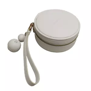 Pandora White Round Jewelry Organizer Travel Wristlet Charm Zipper Storage Case - Picture 1 of 12