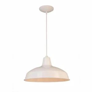 ​Hampton Bay AF-1032R/WHT 1-Light Glossy White Warehouse Pendant *LOT OF 2* - Picture 1 of 1