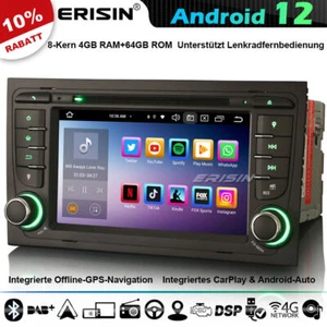 8-Kern 64GB Android 13 Autoradio AUDI A4 S4 RS4 RNS-E SEAT EXEO DAB+ DVD BT 5.0 - Bild 1 von 12