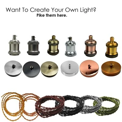 Ledsone Fixation Lampe Plafond Rose Tissu Câble Pendentif Support Accessoire - Photo 1/4