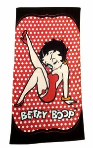 BETTY BOOP KICKING ROJO BLANCO NEGRO 70cm x 140cm 100% ALGODÓN TOALLA DE PLAYA - Imagen 1 de 1