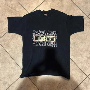 Vintage 90s Fruit Of The Loom Black Dont Sweat The Small Stuff Funny Shirt - Bild 1 von 3