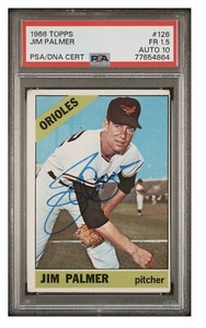 1966 Topps SIGNED Jim Palmer RC #126 PSA/DNA 10 GEM AUTO Baltimore Orioles HOF