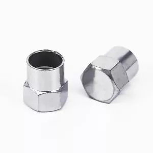 4 x Silver Plastic Dust valve caps bike car wheel tyre air valve stem caps - Picture 1 of 3