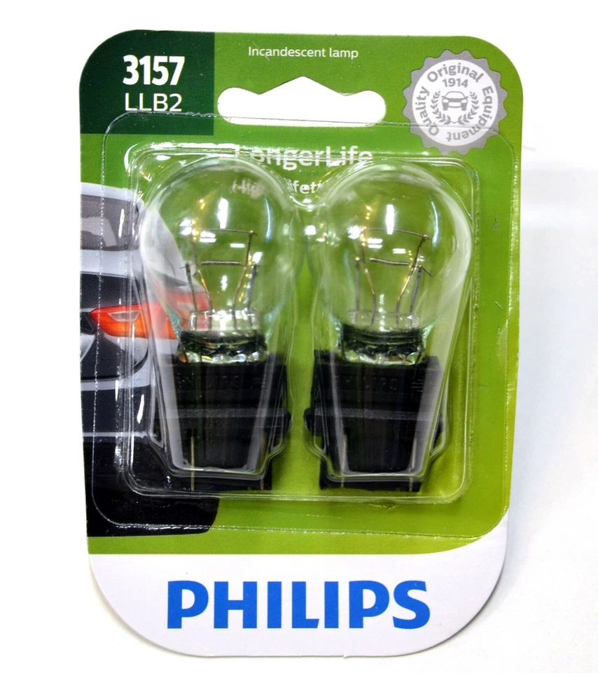 Philips LongerLife 3157 27/7W Dos Bombillas Señal de Giro Trasero Estacionamiento Reemplazar Stock OE Foto 1 de 4