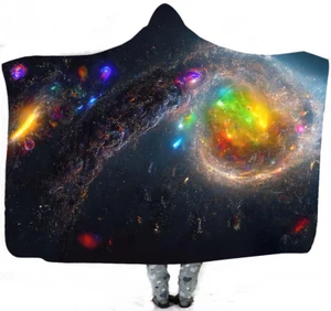 Space Clouds And Plants In Outer Space Hooded Blanket #6 - Picture 1 of 7
