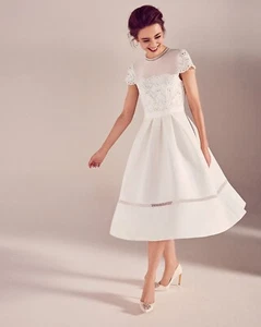 ted baker dress 4 US 10-12 ivory midi - Picture 1 of 9