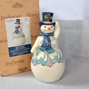 Jim Shore MUÑECO DE NIEVE CON SOMBRERO DE COPA-FIGURA ALEGRE Y ALEGRE 6008121 2021 - Imagen 1 de 12