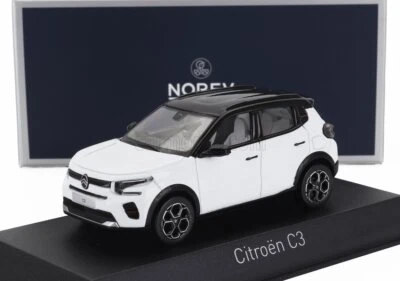 MODELLINO AUTO STATICO NOREV CITROEN C3 2024 POLAR BIANCO NERO SCALA 1:43 - Immagine 1 di 4