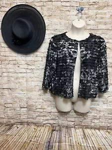 Cárdigan con volantes negro y plateado colección Chicos Travelers talla 3 = L = 16 - Imagen 1 de 5
