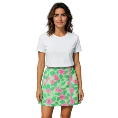 Pantalón Corto Lilly Pulitzer Y2K Vintage Verano Floral Algodón Cintura Alta Para Mujer Talla 8 Foto 1 de 4