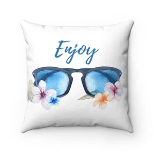 Beach House Decorative Throw Pillows, Tropical Sunglasses Decor with Insert - Picture 1 of 6