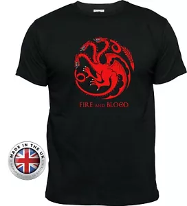 Game of Thrones TARGARYEN dragon black T Shirt. Unisex, ladies fitted tshirt - Picture 1 of 9