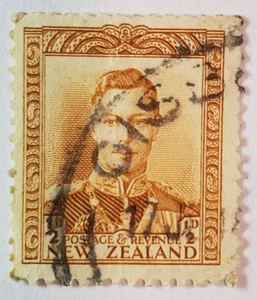 Neuseeland ~ Postage & Revenue Brown Stamp ~ 1/2D ~ Cancelled/Posted ~ c.1938 - Bild 1 von 6