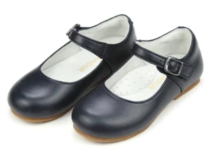 L'AMOUR Mary Janes in pelle - Navy - Nuovo con scatola bambina US 12 - Foto 1 di 8