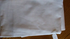 100% Luxury Cotton White Pink/Blue check 4 yds 36" W - Picture 1 of 4