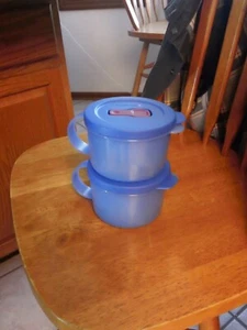 2er Set - Tupperware CrystalWave Suppentassen, blau #3155A-2 - Neu in Verpackung - Bild 1 von 4