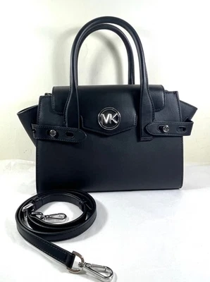 BOLSO BANDOLERA MICHAEL KORS CARMEN NEGRO PLATA CUERO SAFFIANO Mediano Foto 1 de 4