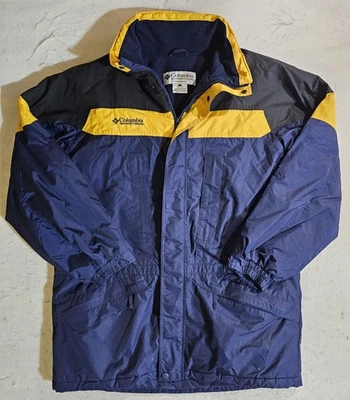 Vintage Columbia Hooded Jacket Fleece Lined Winter Ski Parka Blue 90s Mens Large - Image 1 of 4