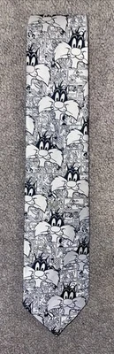 复古 Sylvester The Cat 男式领带 Warner Bros Studio 著 - 1991 罕见!! — 第 1/4 张图片