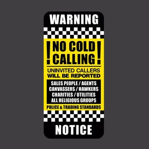 No Cold Calling No Canvassers 45x95mm Sticker - Letterbox, Front Door Sign - Picture 1 of 12